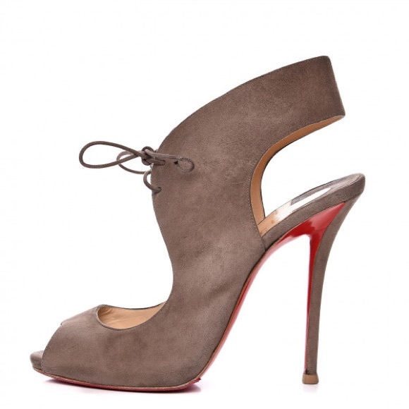 Christian Louboutin Suede Allegra Peep Toe - Picture 4 of 6